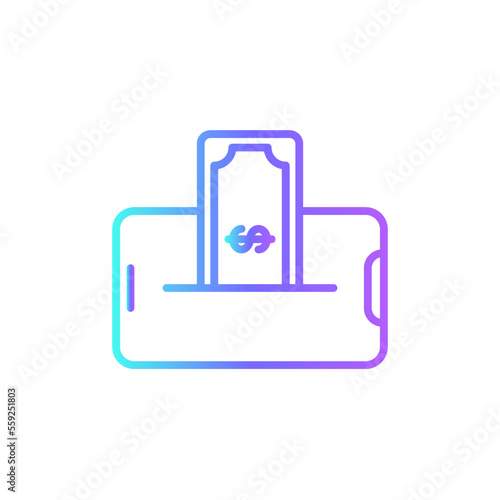 E-money Icons with purple blue outline style
