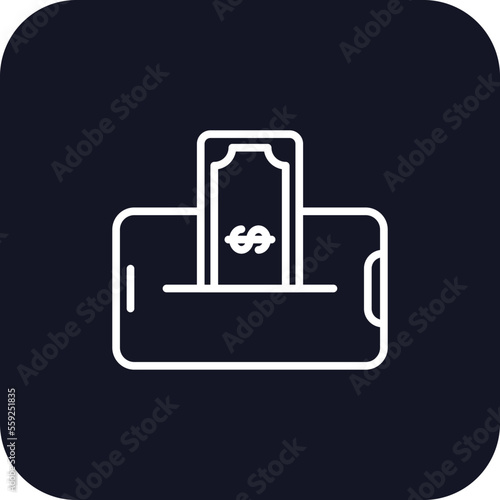 E-money Icons with black filled outline style