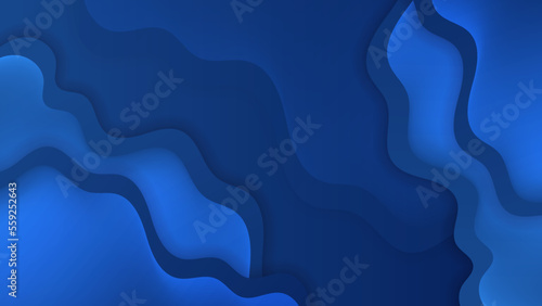 Abstract dark blue 3d background with waves. Vector abstract graphic presentation design banner pattern wallpaper background web template.