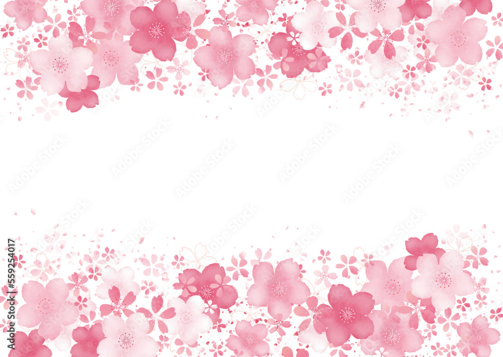 桜の可愛い水彩背景 桜の可愛い水彩背景