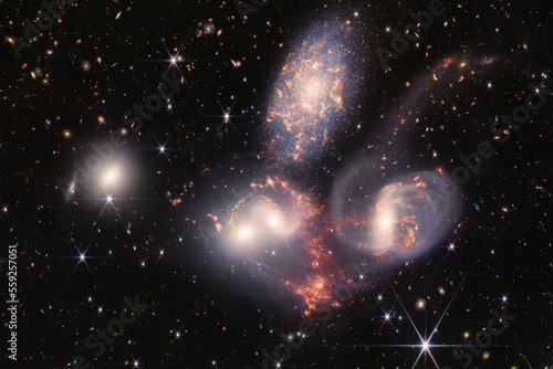 Cosmos, An enormous mosaic of Stephan’s Quintet from NASA’s James Webb Space Telescope © FotoDruk.pl