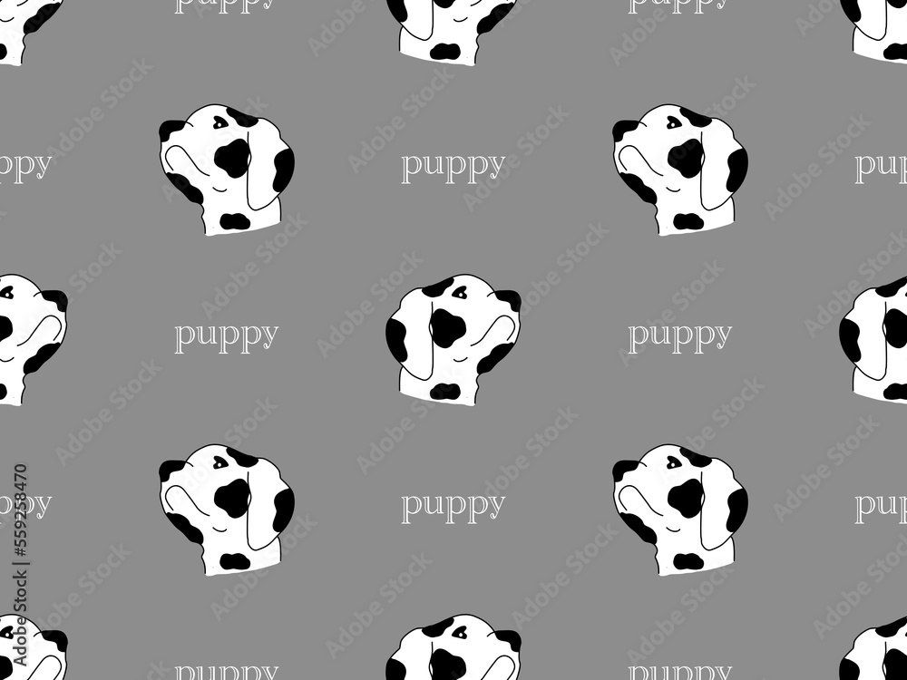 Puppy cartoon character seamless pattern on gray background Puppy cartoon character seamless pattern on gray background