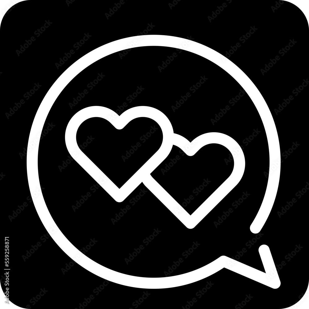 Solid Message Chat Heart icon Solid Message Chat Heart icon