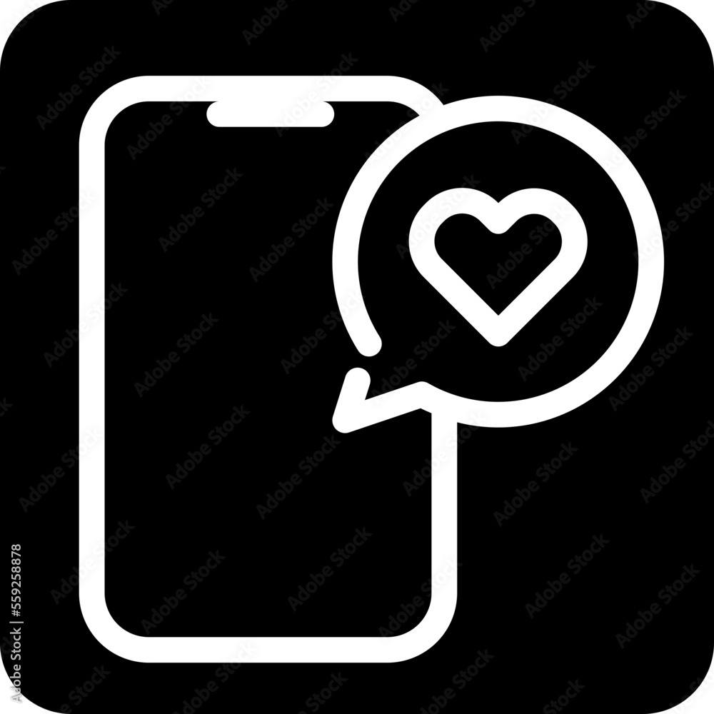 Solid Mobile Message Heart Love icon Solid Mobile Message Heart Love icon