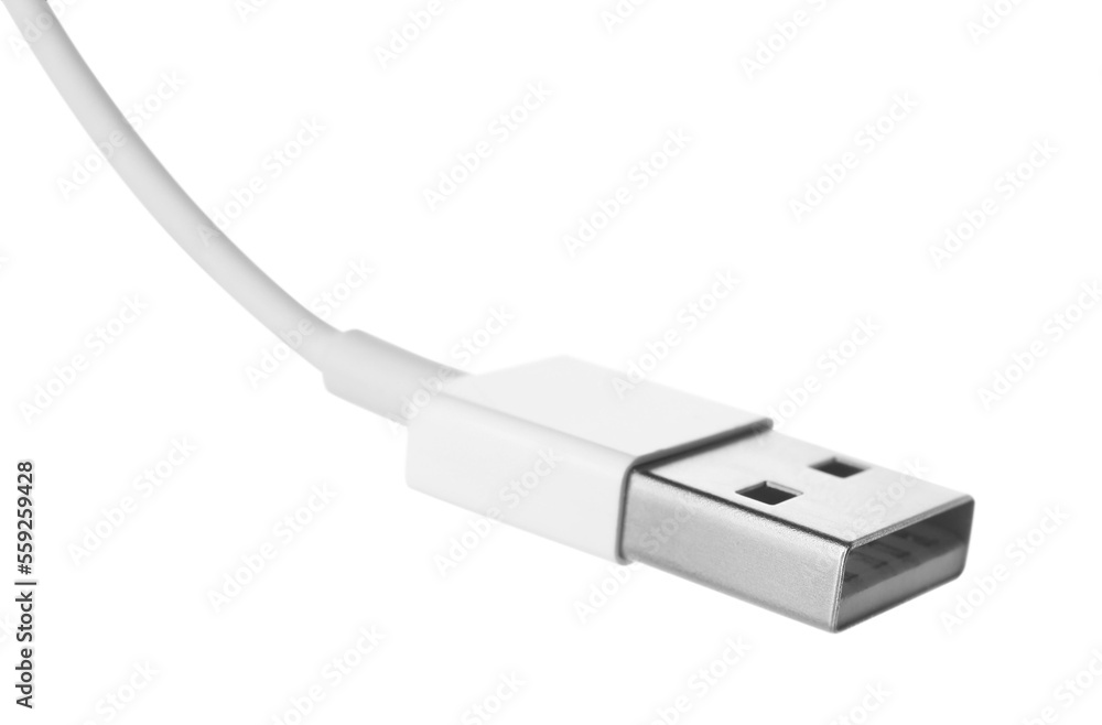 USB cable isolated on white. Modern technology USB cable isolated on white. Modern technology