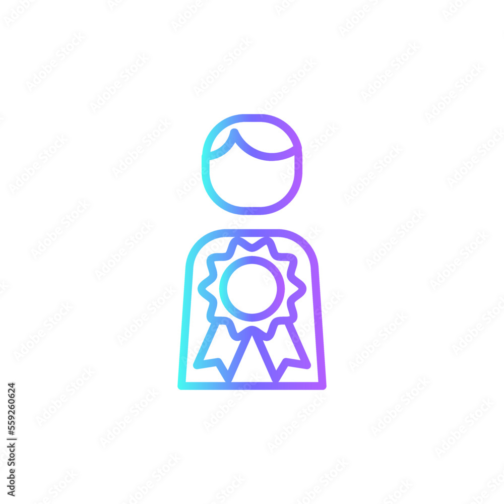 Experience Business People Icons with purple blue outline style