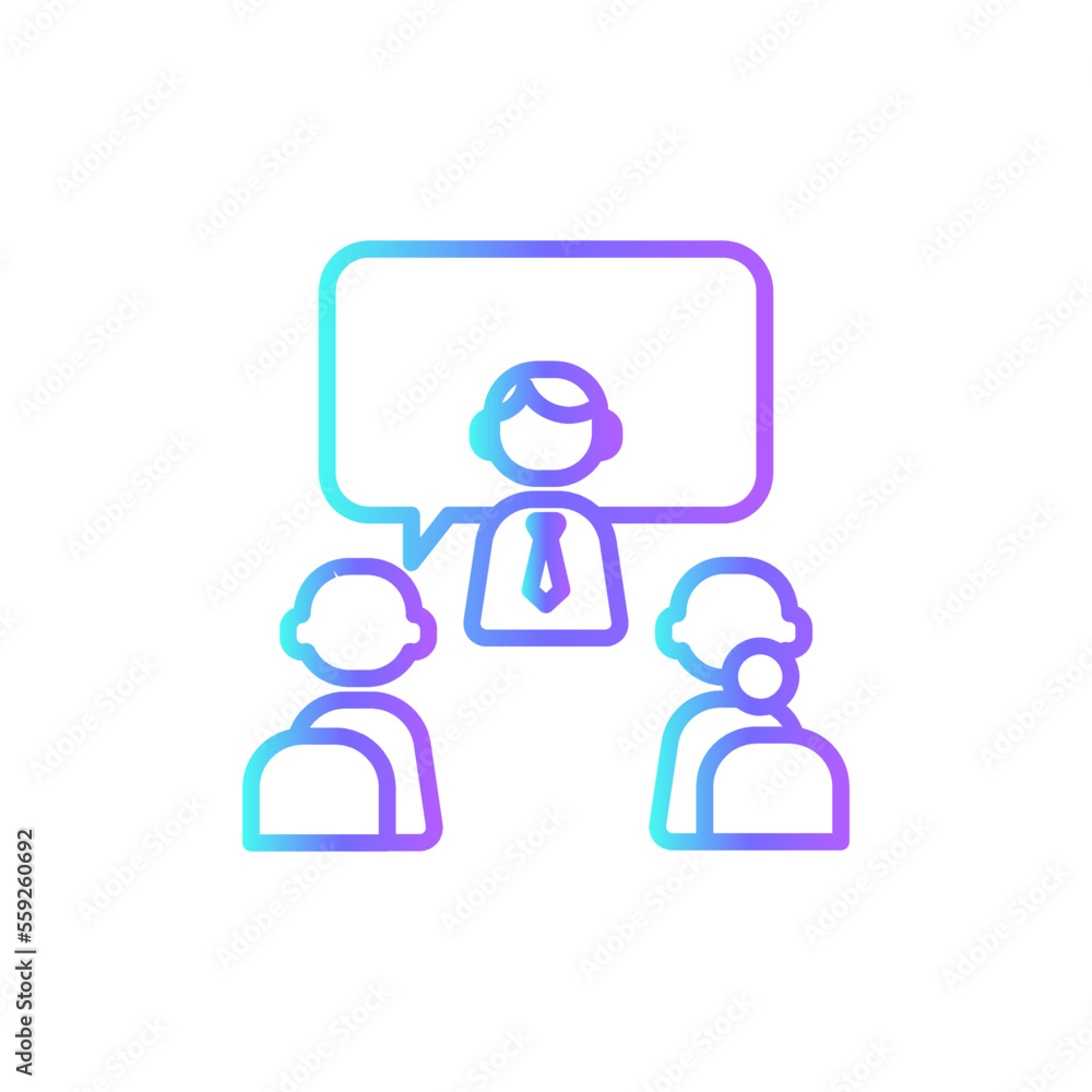 Brief Business People Icons with purple blue outline style Brief Business People Icons with purple blue outline style