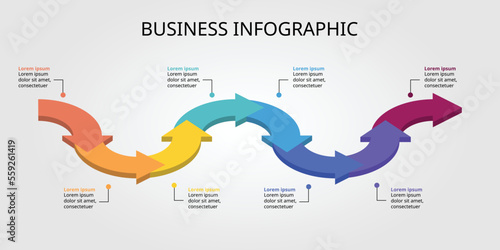 timeline arrow chart template for infographic for presentation for 8 element