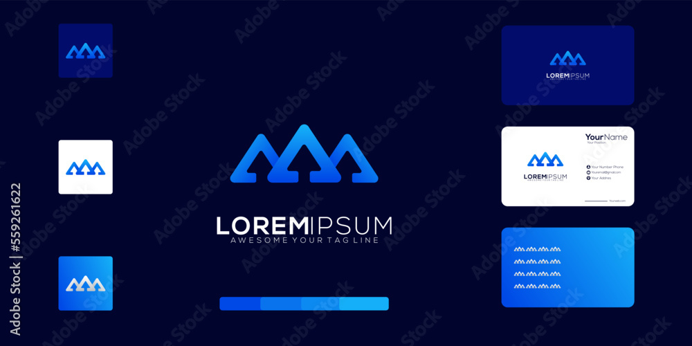 Naklejka premium Mountain arrow logo modern brand identity