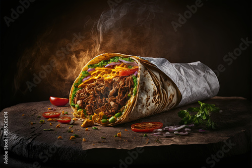 Shawarma. Street food.  photo