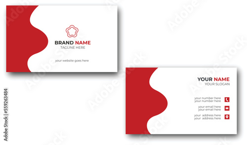 red color business card, simple business card, nice business card,