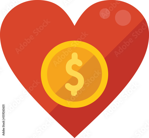 Love charity icon flat vector. Help hand. People project isolated