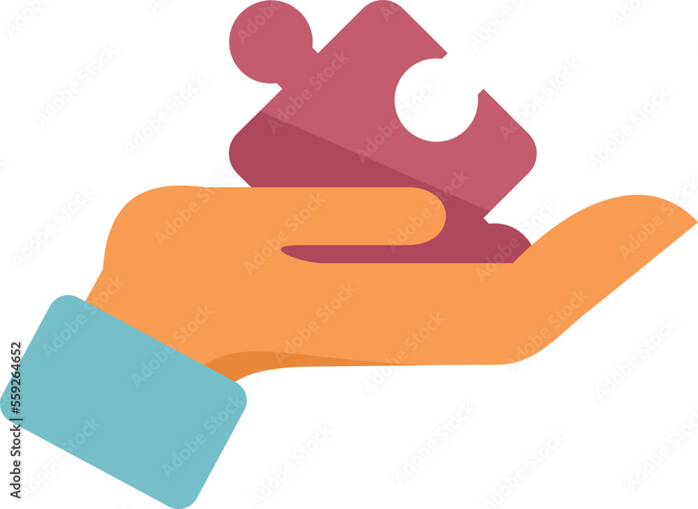 Puzzle solution icon flat vector. Teamwork design. Process team isolated Puzzle solution icon flat vector. Teamwork design. Process team isolated