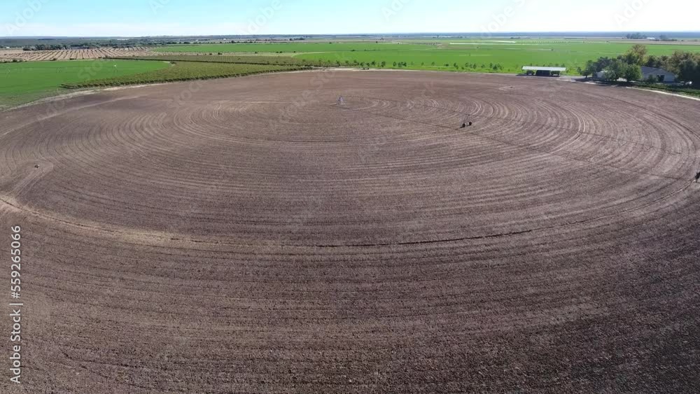 Aerial view of bare unplanted crop fields that have been plowed. Aerial view of bare unplanted crop fields that have been plowed.