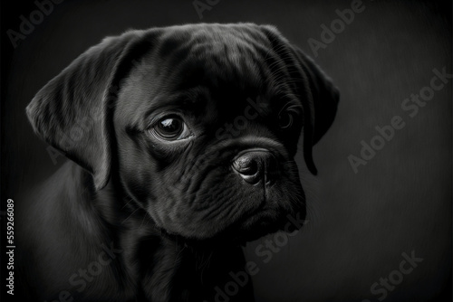 Puggle, beagle and pug mix. Generative AI. photo