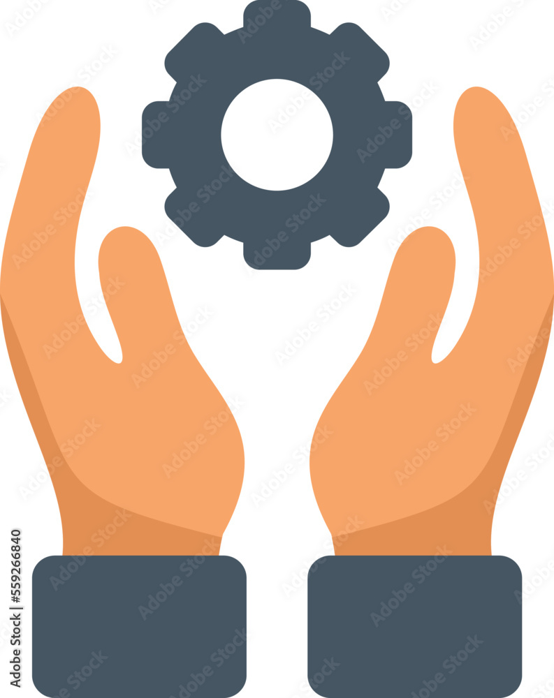 Keep gear solution icon flat vector. Business problem. Teamwork challenge isolated Keep gear solution icon flat vector. Business problem. Teamwork challenge isolated