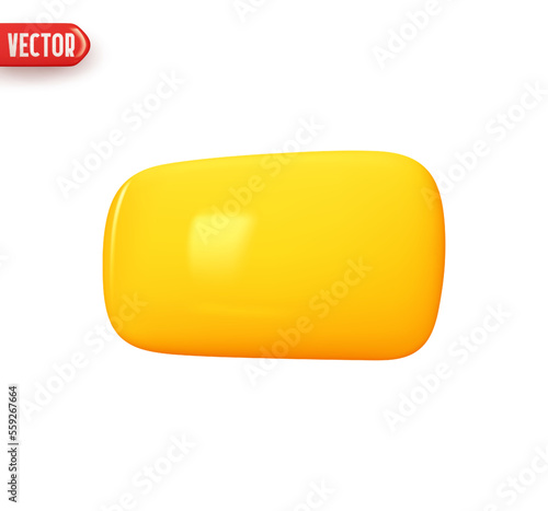 Dialogue bubble. Social dialogue box yellow color. Realistic 3d design In cartoon style. Icon isolated on white background. vector illustration