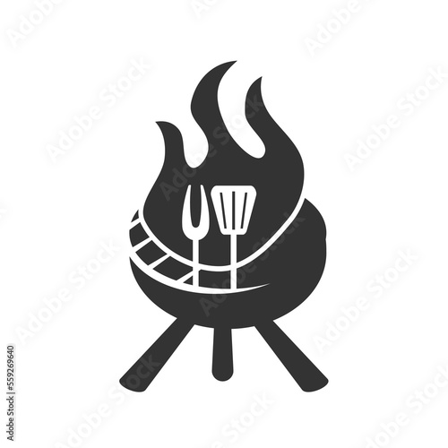 Hot Grill logo template Icon Illustration Brand Identity