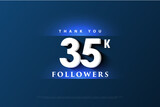 35k followers celebration poster with light effect above and below the numbers.