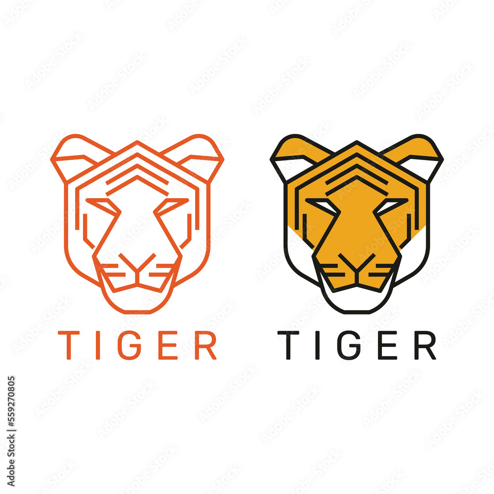 Obraz premium Simple Tiger Head Logo