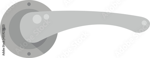 Bolt door handle icon flat vector. Front hotel. Room latch isolated