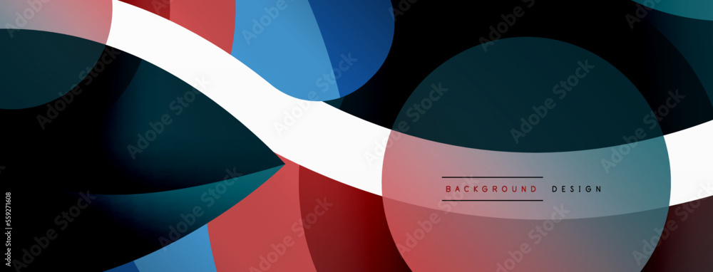 Creative geometric wallpaper. Minimal abstract background. Circle wave and round shapes composition vector illustration for wallpaper banner background or landing page Creative geometric wallpaper. Minimal abstract background. Circle wave and round shapes composition vector illustration for wallpaper banner background or landing page