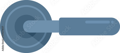 Door handle device icon flat vector. Lock knob. Metal front key isolated