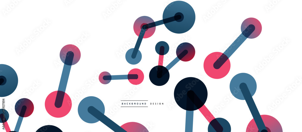 Abstract background. Round dots connected by lines. Trendy techno business template for wallpaper, banner, background or landing Abstract background. Round dots connected by lines. Trendy techno business template for wallpaper, banner, background or landing