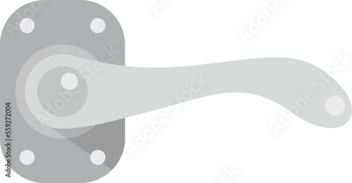 Circle door handle icon flat vector. Interior lock. Metal front isolated