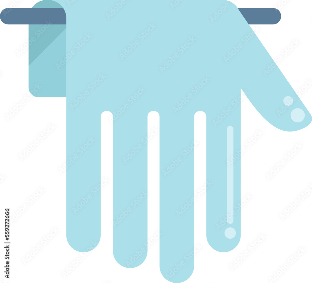 Hospital glove icon flat vector. Medical latex. Rubber clean isolated Hospital glove icon flat vector. Medical latex. Rubber clean isolated