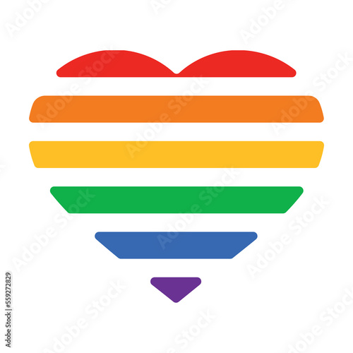 lgbt symbol, heart icon, rainbow pride sign