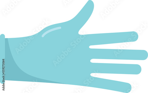 Protective glove icon flat vector. Medical latex. Surgery safety isolated