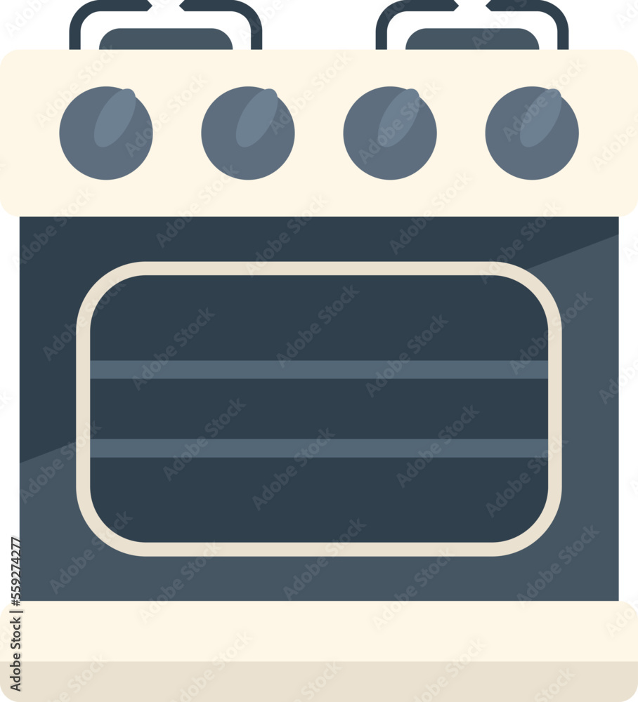 Food stove icon flat vector. Gas cooker. Portable pan isolated Food stove icon flat vector. Gas cooker. Portable pan isolated
