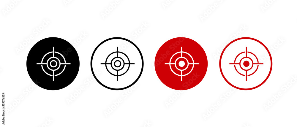Target icon set. Target, call, or goal icon in flat style concept. Target icon set. Target, call, or goal icon in flat style concept.