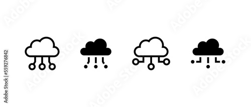 cloud computing icon set. cloud icon in flat style - stock vector.
