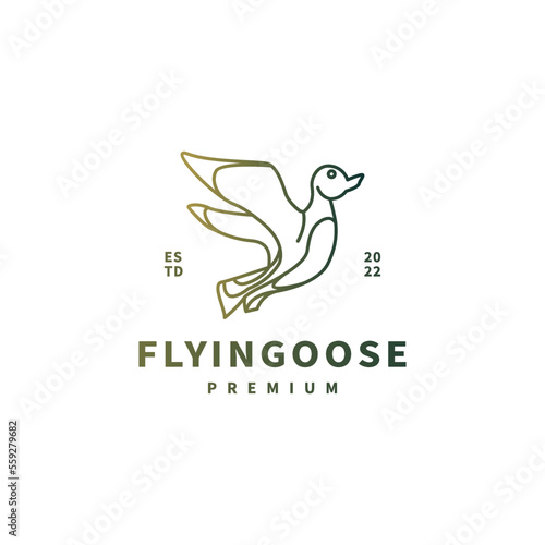 Fototapeta Naklejka Na Ścianę i Meble -  flying goose vintage logo design 4