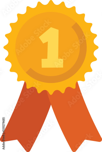 School emblem medal icon flat vector. Paper check. Form mark isolated