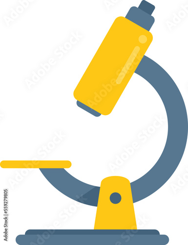 School microscope icon flat vector. Examination check. Mark result isolated