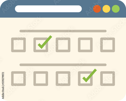 Web mark test icon flat vector. School exam. Answer check isolated