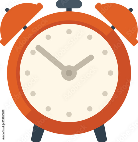 School alarm clock icon flat vector. Test exam. Paper check isolated
