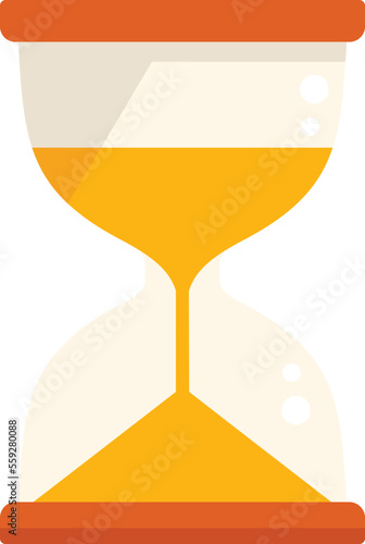 Test hourglass icon flat vector. Paper check. Form sheet isolated