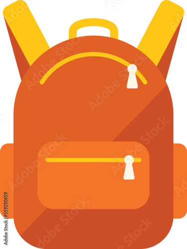 School backpack icon flat vector. Paper form. Exam test isolated