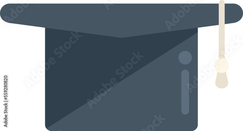 Graduation hat icon flat vector. Test exam. Mark sheet isolated
