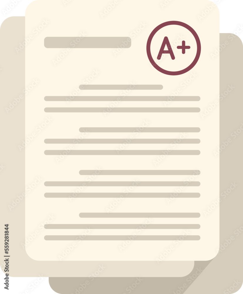 Best school test icon flat vector. Paper check. Survey sheet isolated Best school test icon flat vector. Paper check. Survey sheet isolated