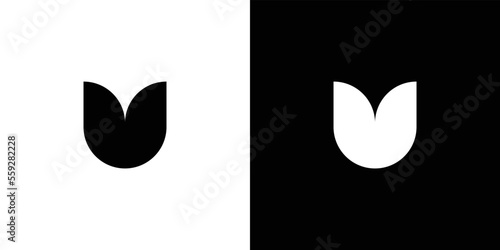 Minimal Awesome Creative Trendy Professional Letter U Logo Design Template On Black Background