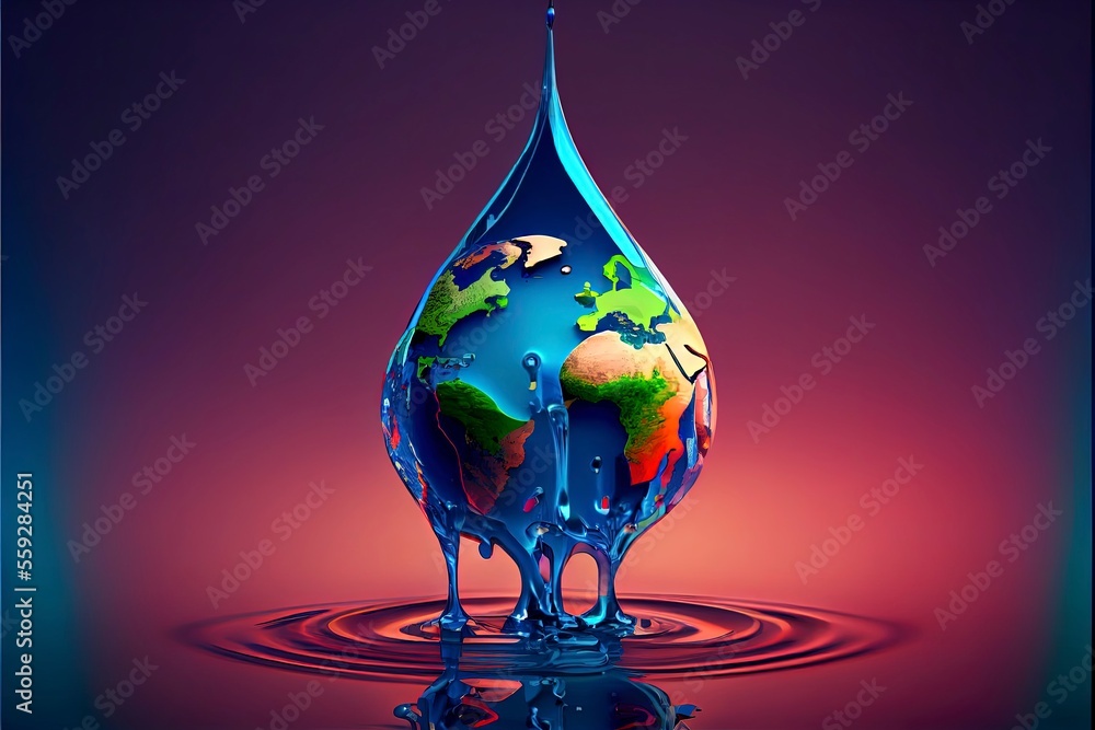 Fototapeta premium Accelerating Change - World Water Day and World Toilet Day 2023 3d Concept