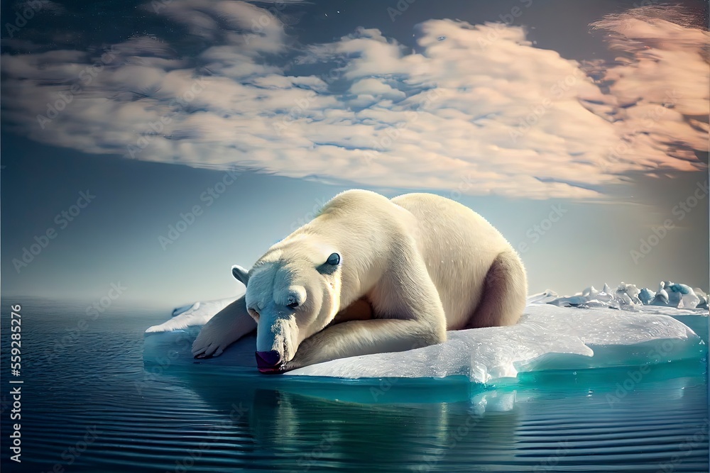 Naklejka premium Polar Bear and global warming