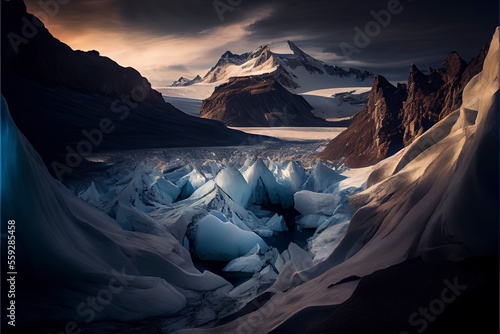 Skaftafell glacier, Vatnajokull National Park in Iceland © surassawadee