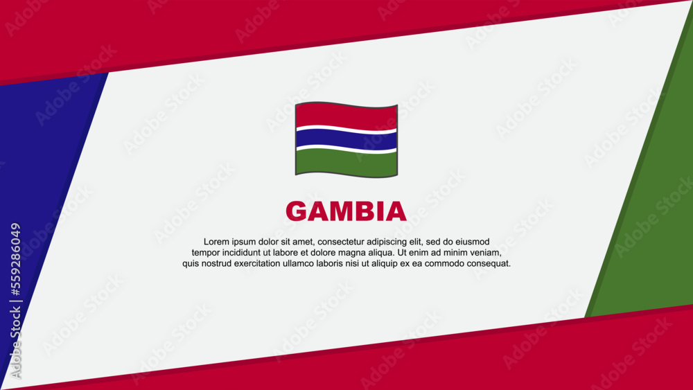 Gambia Flag Abstract Background Design Template. Gambia Independence Day Banner Cartoon Vector Illustration. Gambia Banner Gambia Flag Abstract Background Design Template. Gambia Independence Day Banner Cartoon Vector Illustration. Gambia Banner