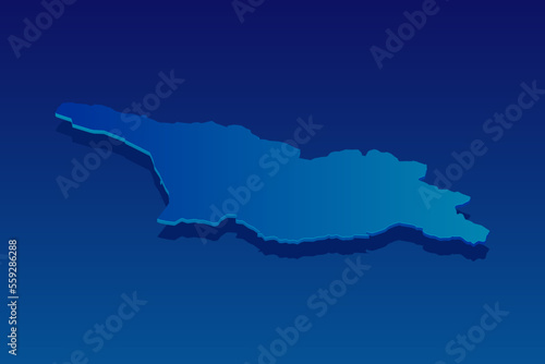 map of Georgia on blue background. Vector modern isometric concept greeting Card illustration eps 10.
